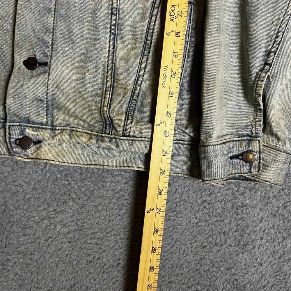 Free People Denim‎ Jacket Womens XS/S Good Distressed Acid Wash Trucker